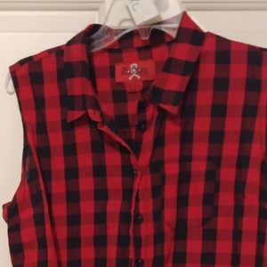 Red and black buffalo check shirt